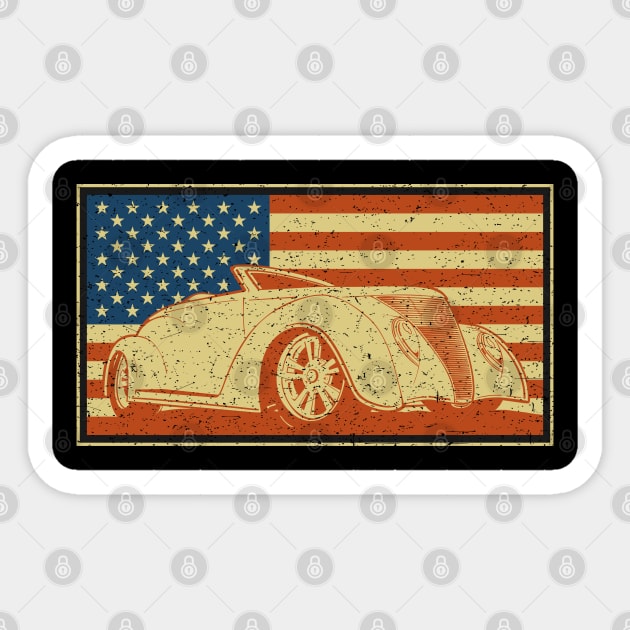 Hot Rod American Flag Sticker by RadStar